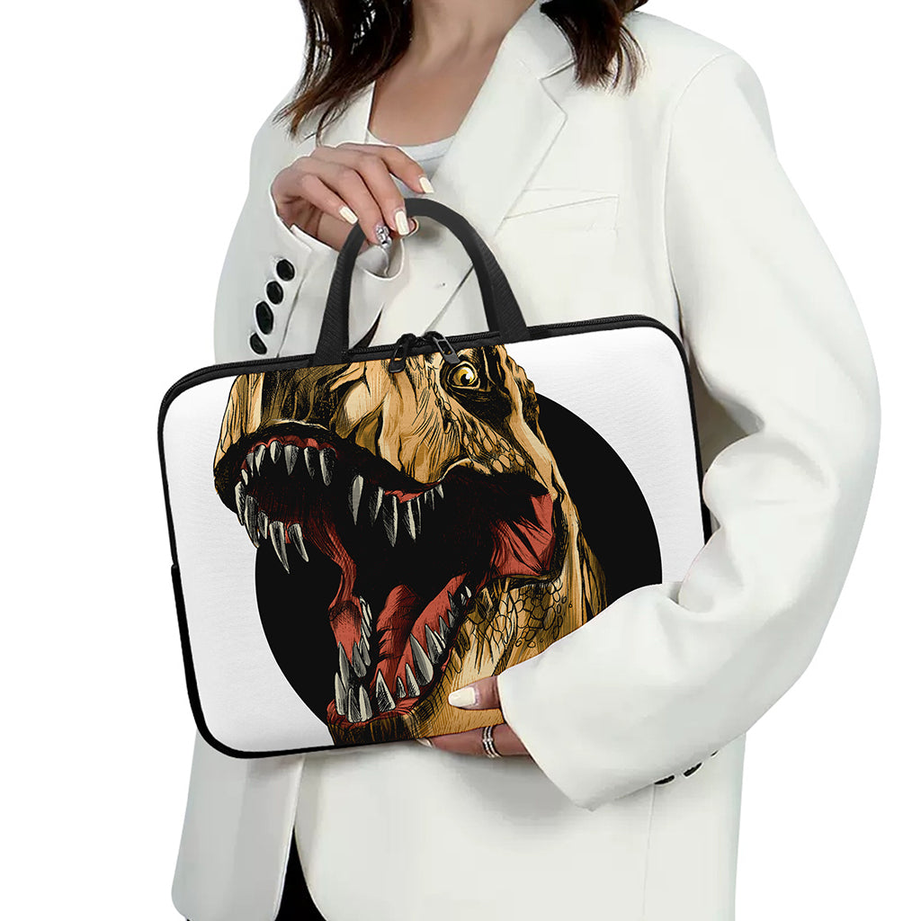 Tyrannosaurus Rex Head Print Laptop Sleeve With Handle