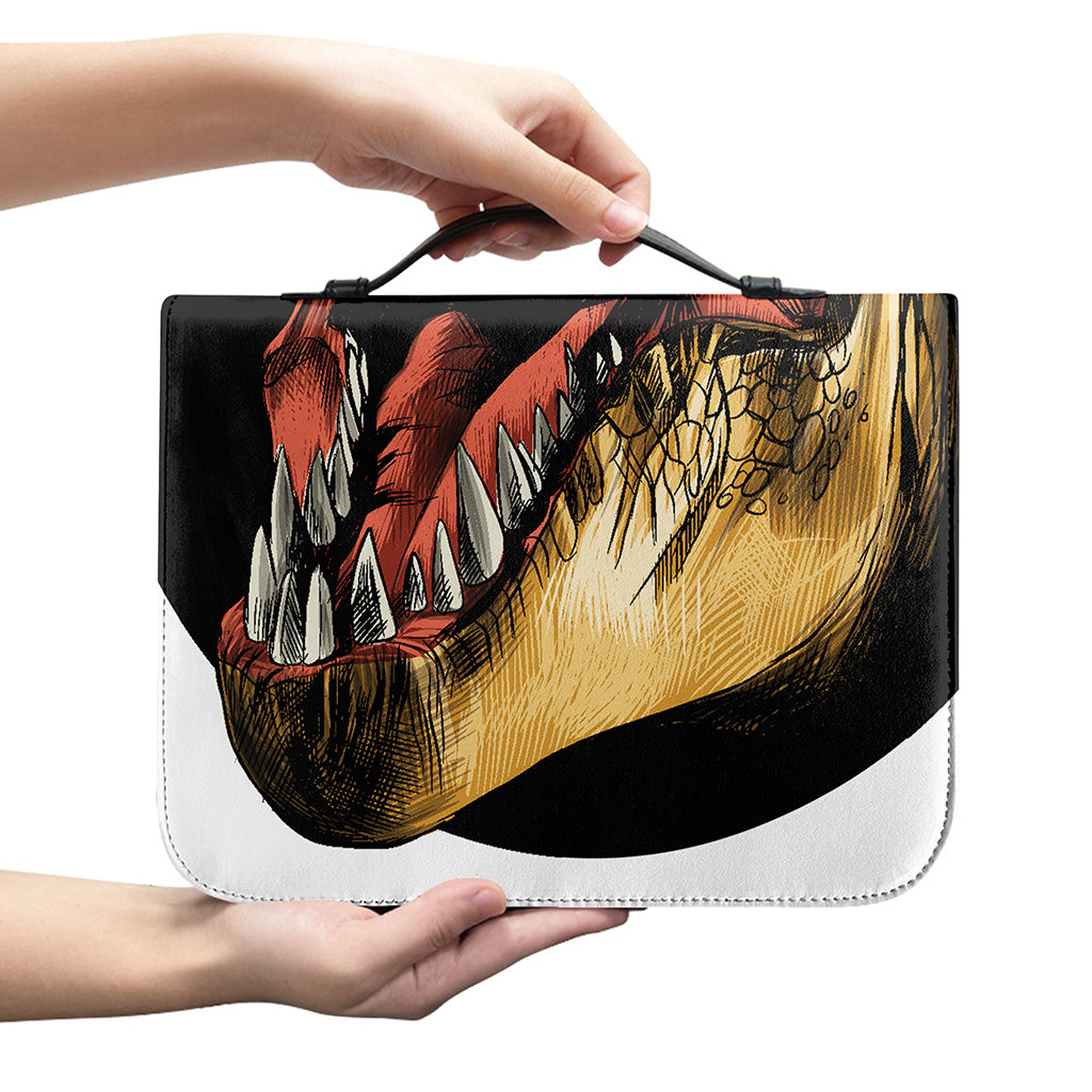 Tyrannosaurus Rex Head Print Leather Bible Cover