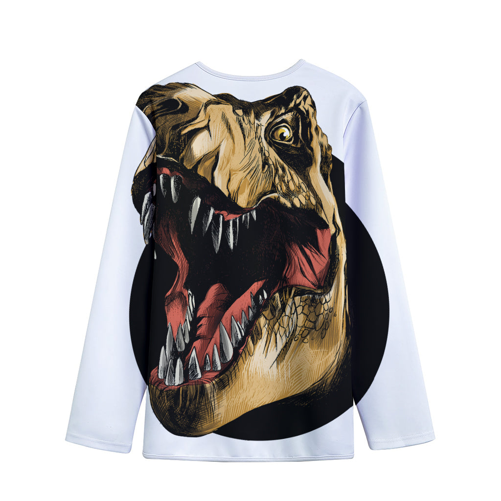 Tyrannosaurus Rex Head Print Long Sleeve Short Coat