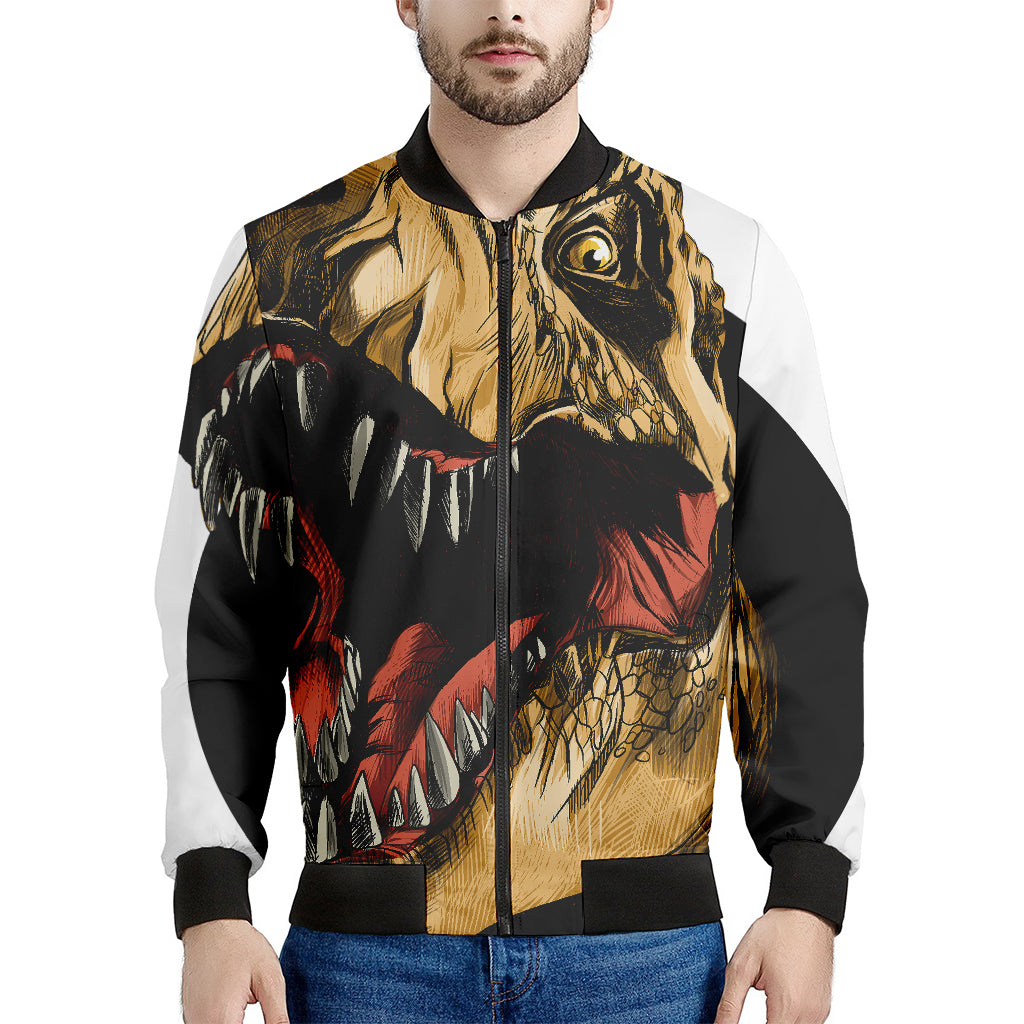 Tyrannosaurus Rex Head Print Men's Bomber Jacket