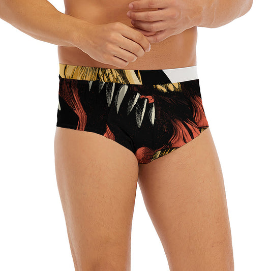 Tyrannosaurus Rex Head Print Men's Briefs