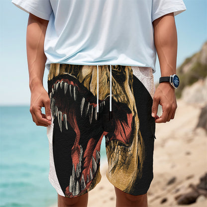 Tyrannosaurus Rex Head Print Men's Cargo Shorts
