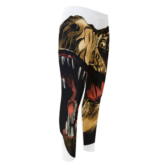Tyrannosaurus Rex Head Print Men's Compression Pants