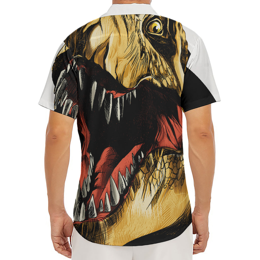 Tyrannosaurus Rex Head Print Men's Deep V-Neck Shirt