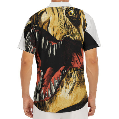 Tyrannosaurus Rex Head Print Men's Deep V-Neck Shirt