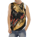 Tyrannosaurus Rex Head Print Men's Fitness Tank Top