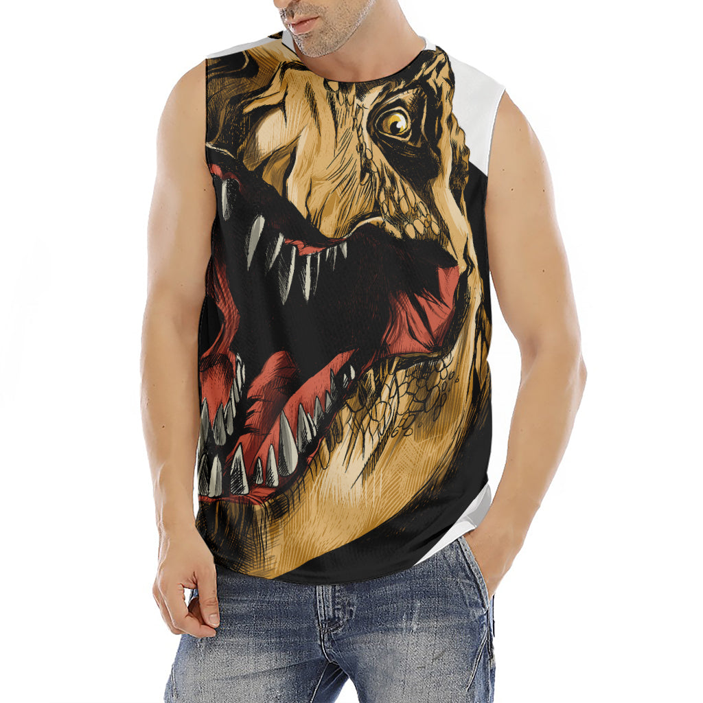 Tyrannosaurus Rex Head Print Men's Fitness Tank Top