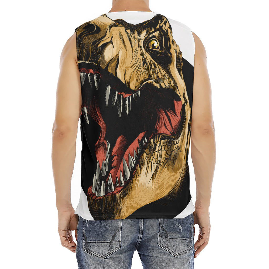 Tyrannosaurus Rex Head Print Men's Fitness Tank Top