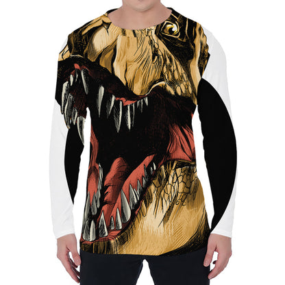 Tyrannosaurus Rex Head Print Men's Long Sleeve T-Shirt