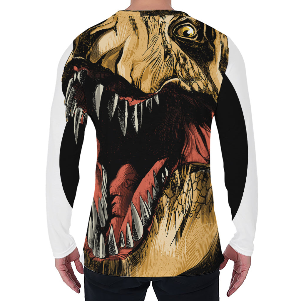 Tyrannosaurus Rex Head Print Men's Long Sleeve T-Shirt