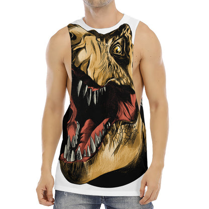 Tyrannosaurus Rex Head Print Men's Muscle Tank Top