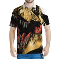Tyrannosaurus Rex Head Print Men's Polo Shirt