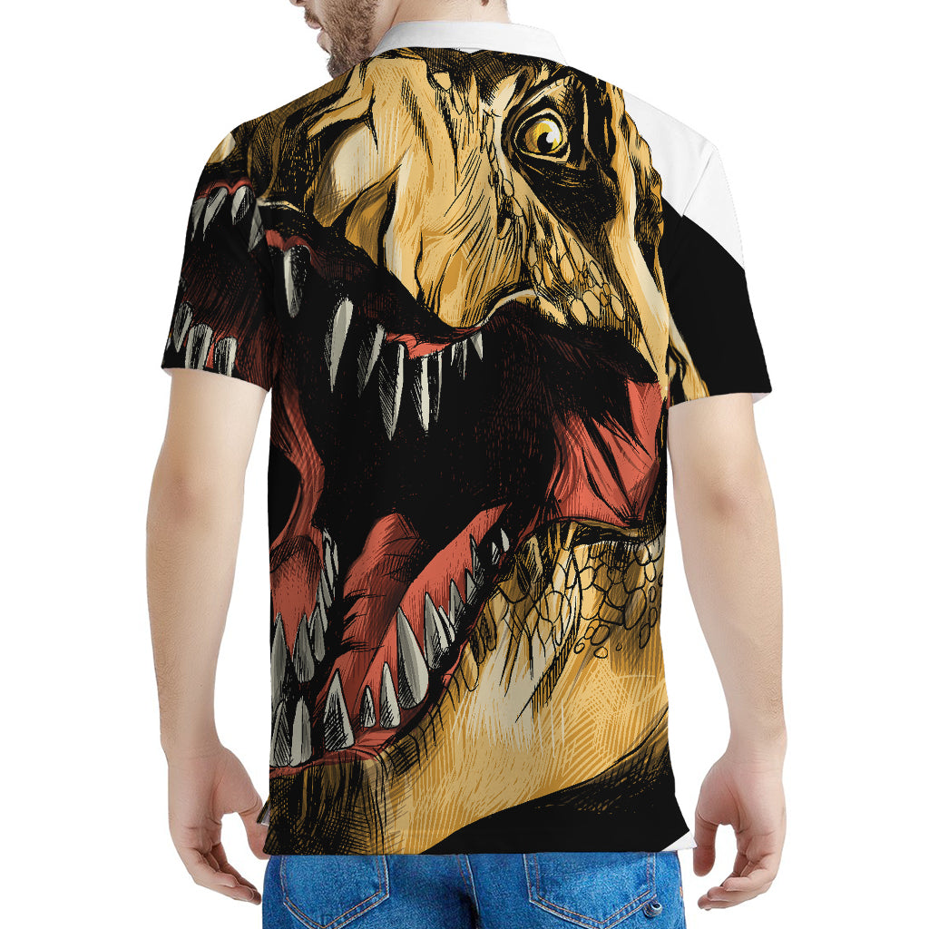 Tyrannosaurus Rex Head Print Men's Polo Shirt
