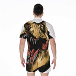 Tyrannosaurus Rex Head Print Men's Rompers