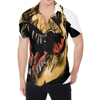 Tyrannosaurus Rex Head Print Men's Shirt