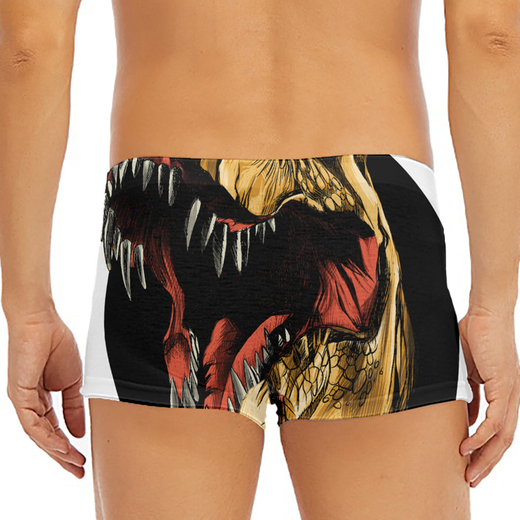 Tyrannosaurus Rex Head Print Men's Short Boxer Briefs