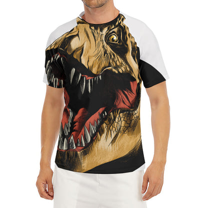 Tyrannosaurus Rex Head Print Men's Short Sleeve Rash Guard