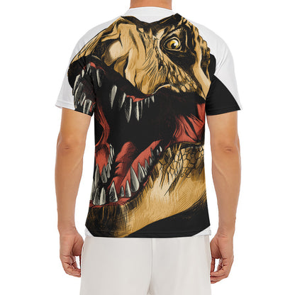 Tyrannosaurus Rex Head Print Men's Short Sleeve Rash Guard