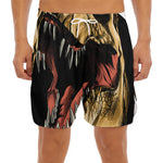 Tyrannosaurus Rex Head Print Men's Split Running Shorts