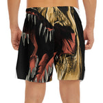 Tyrannosaurus Rex Head Print Men's Split Running Shorts