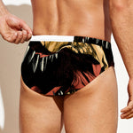 Tyrannosaurus Rex Head Print Men's Swim Briefs