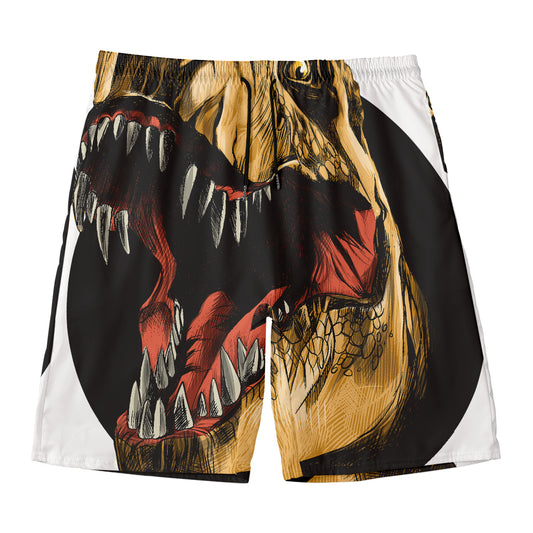 Tyrannosaurus Rex Head Print Men's Swim Trunks