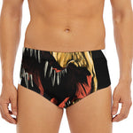 Tyrannosaurus Rex Head Print Men's Triangle Swim Briefs