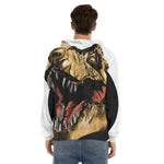 Tyrannosaurus Rex Head Print Men's Velvet Pullover Hoodie
