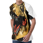 Tyrannosaurus Rex Head Print Men's Velvet T-Shirt