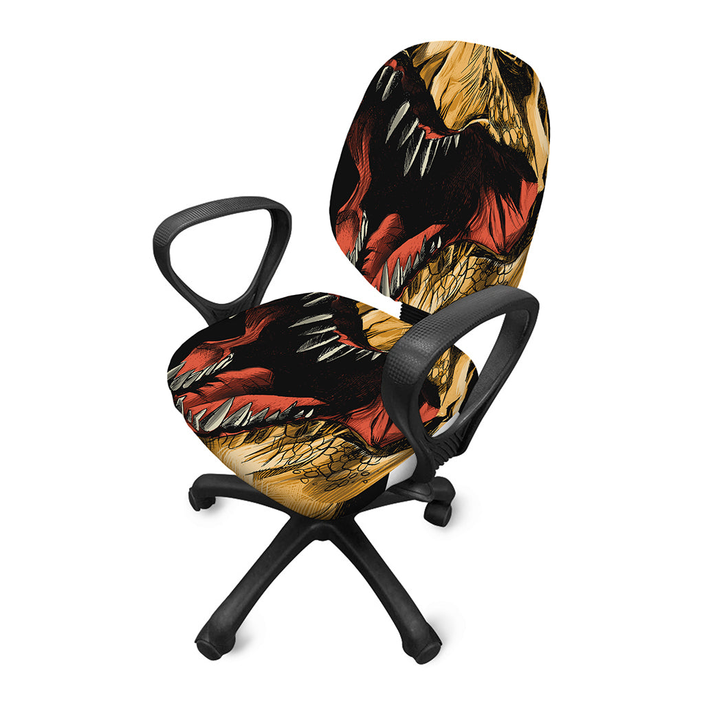 Tyrannosaurus Rex Head Print Office Chair Cover