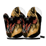 Tyrannosaurus Rex Head Print Oven Mitts
