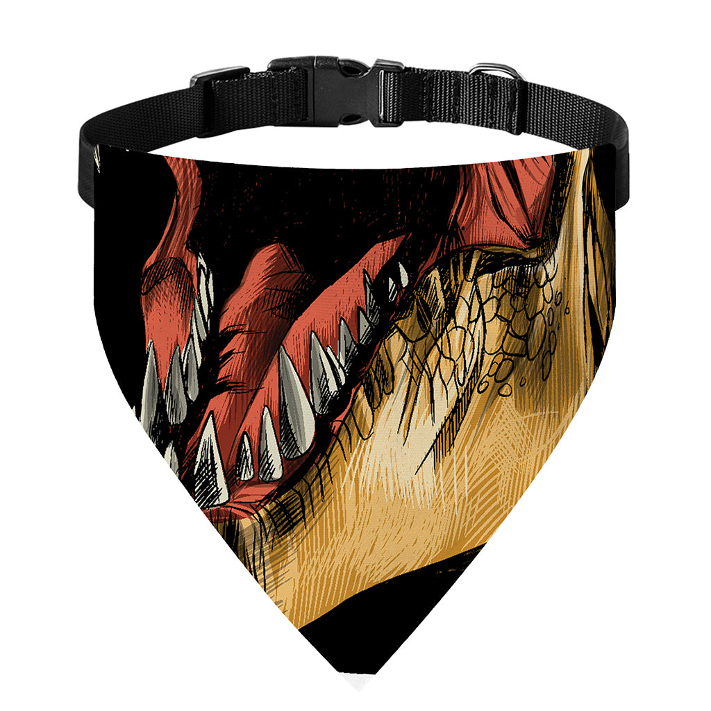 Tyrannosaurus Rex Head Print Over The Collar Dog Bandana