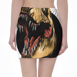 Tyrannosaurus Rex Head Print Pencil Mini Skirt