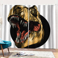 Tyrannosaurus Rex Head Print Pencil Pleat Curtains