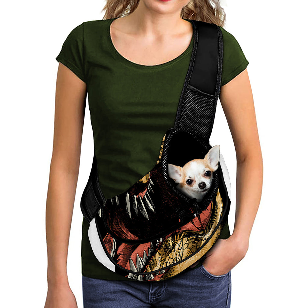 Tyrannosaurus Rex Head Print Pet Sling Carrier
