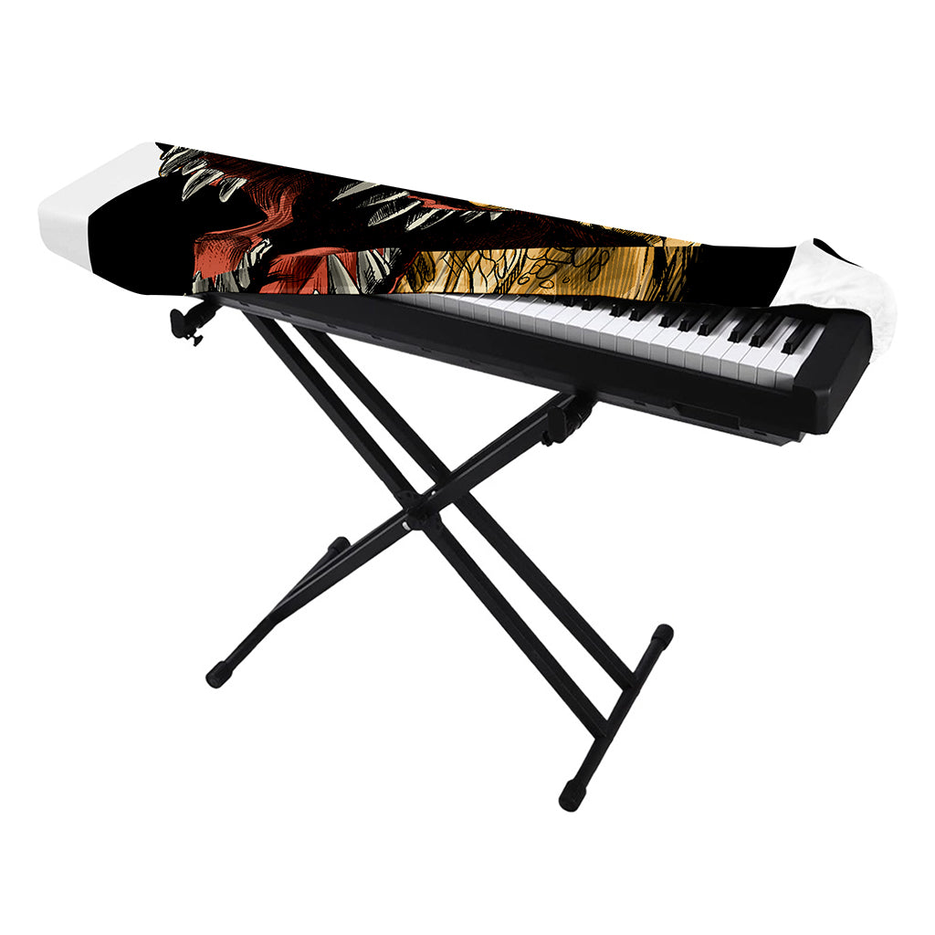 Tyrannosaurus Rex Head Print Piano Keyboard Cover