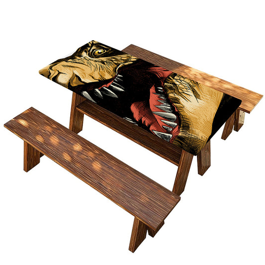 Tyrannosaurus Rex Head Print Picnic Table Cover