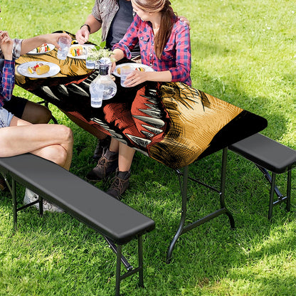 Tyrannosaurus Rex Head Print Picnic Table Cover