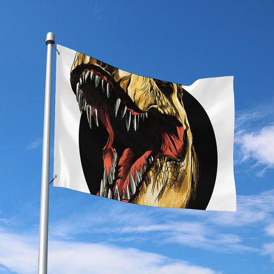 Tyrannosaurus Rex Head Print Polyester Flag