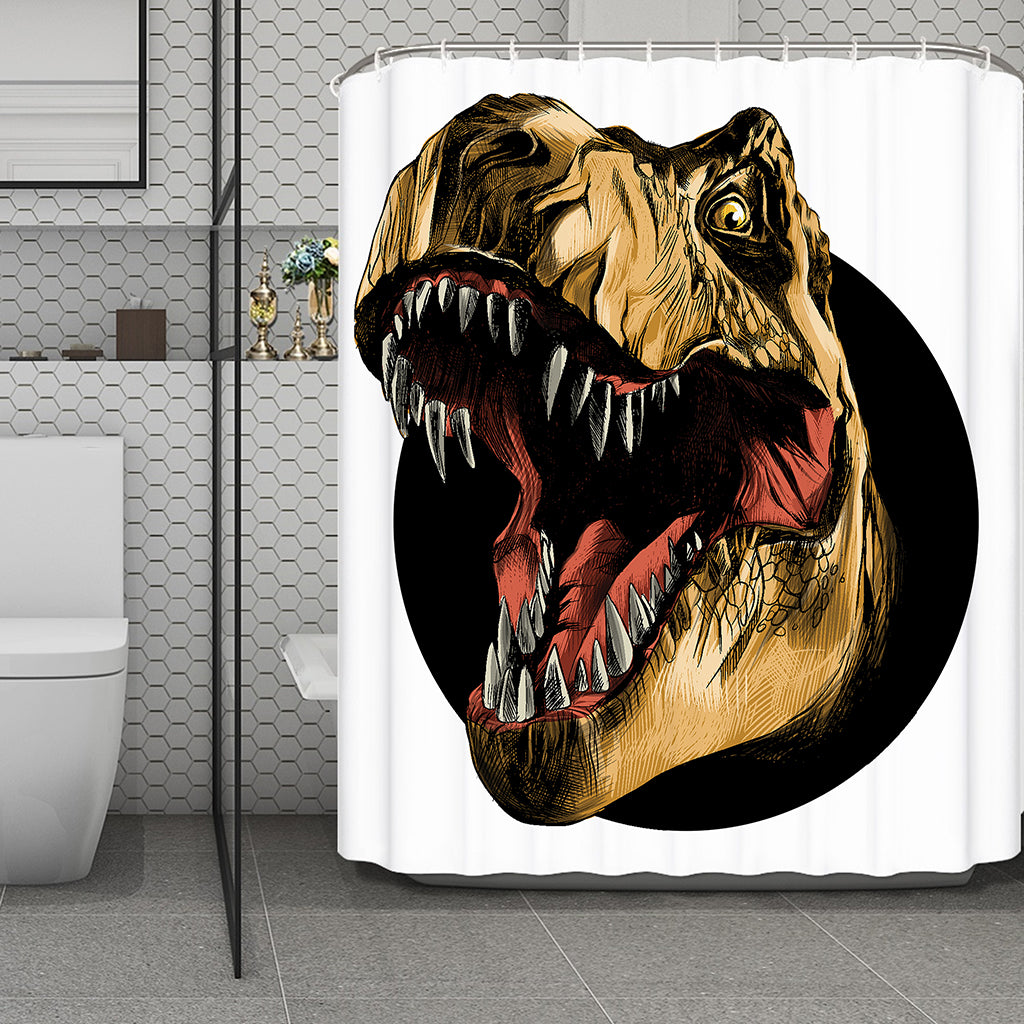 Tyrannosaurus Rex Head Print Polyester Shower Curtain