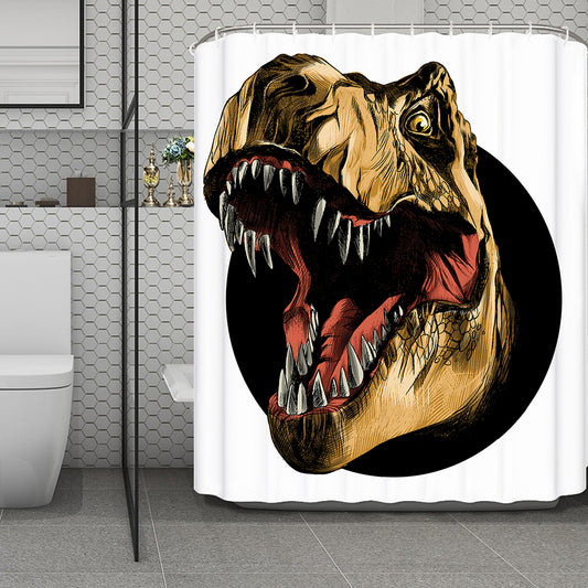 Tyrannosaurus Rex Head Print Polyester Shower Curtain