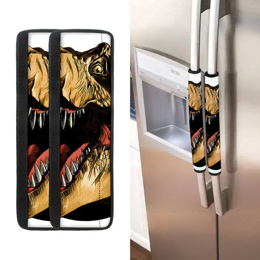 Tyrannosaurus Rex Head Print Refrigerator Handle Covers
