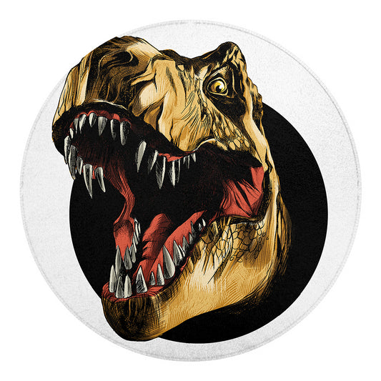 Tyrannosaurus Rex Head Print Round Blanket