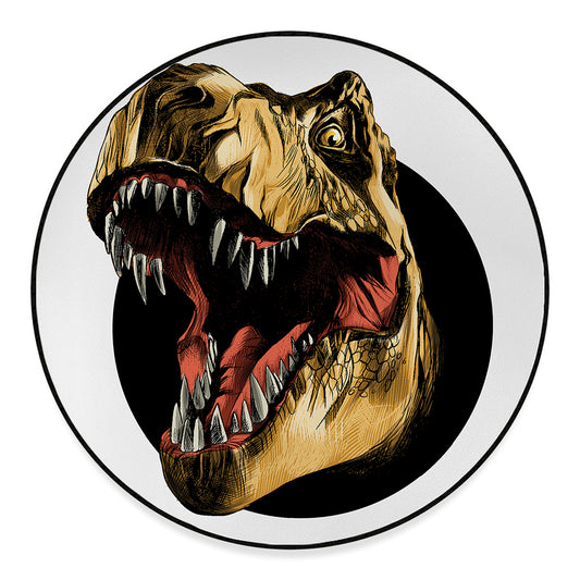 Tyrannosaurus Rex Head Print Round Floor Mat