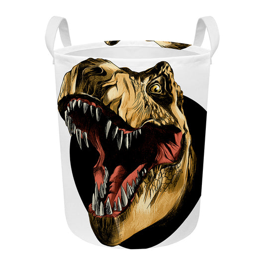 Tyrannosaurus Rex Head Print Round Laundry Basket