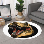 Tyrannosaurus Rex Head Print Round Rug