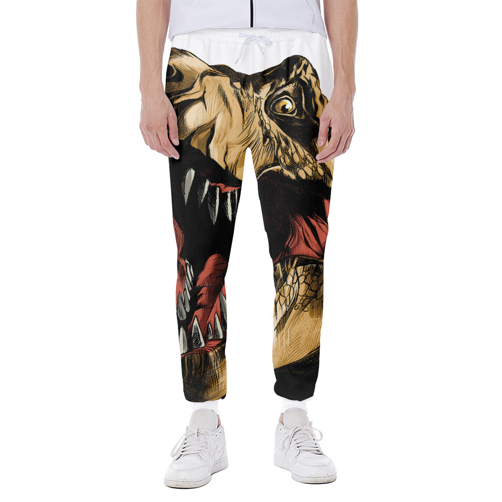 Tyrannosaurus Rex Head Print Scuba Joggers