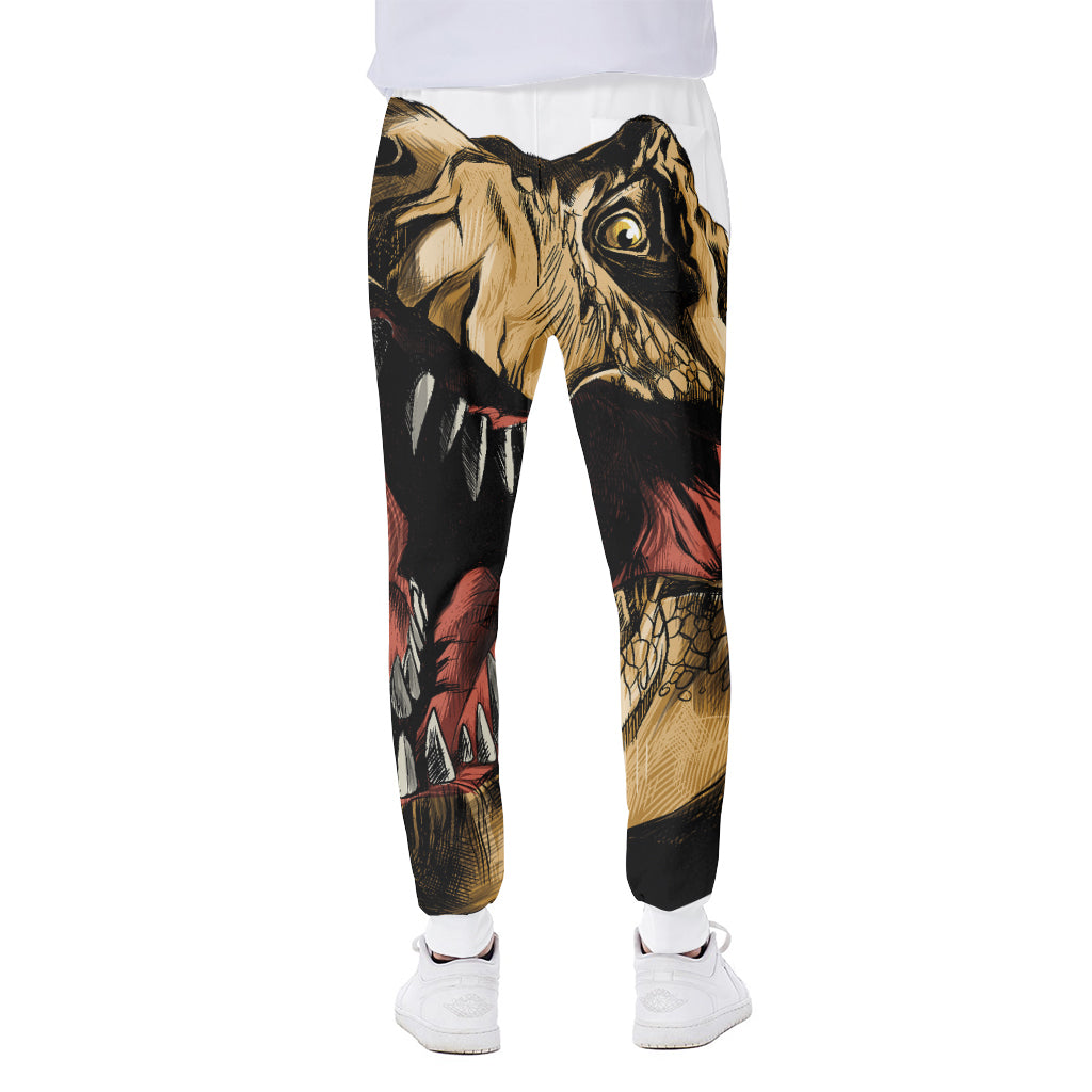 Tyrannosaurus Rex Head Print Scuba Joggers