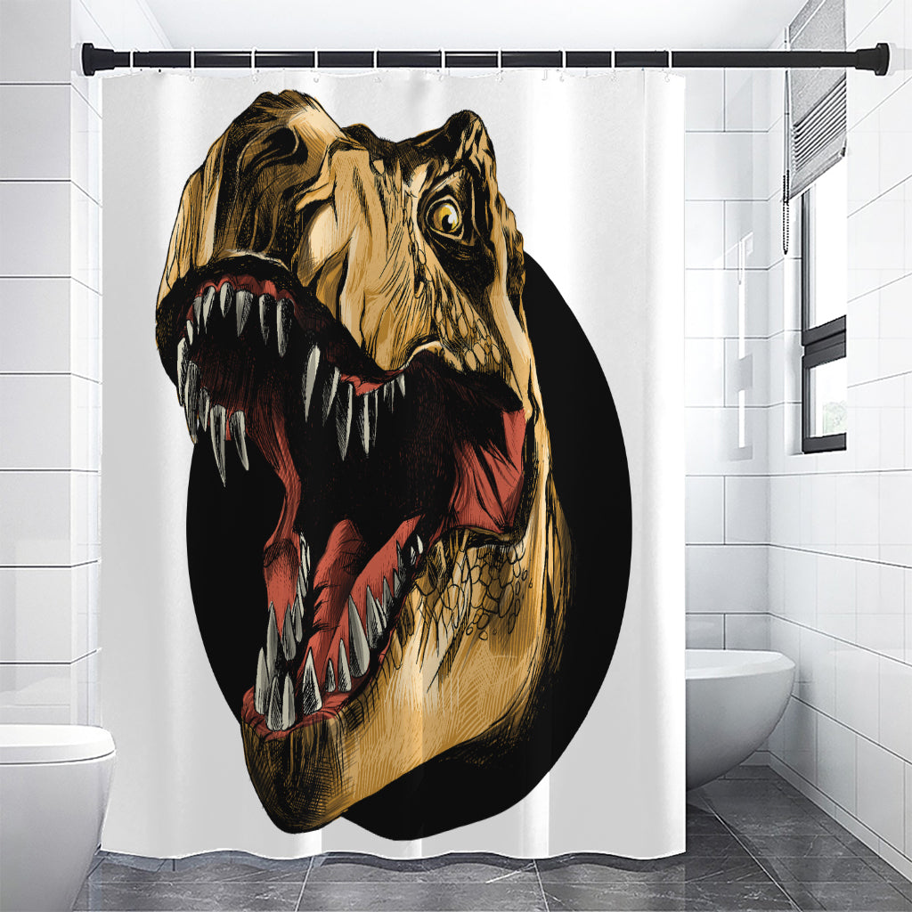 Tyrannosaurus Rex Head Print Shower Curtain