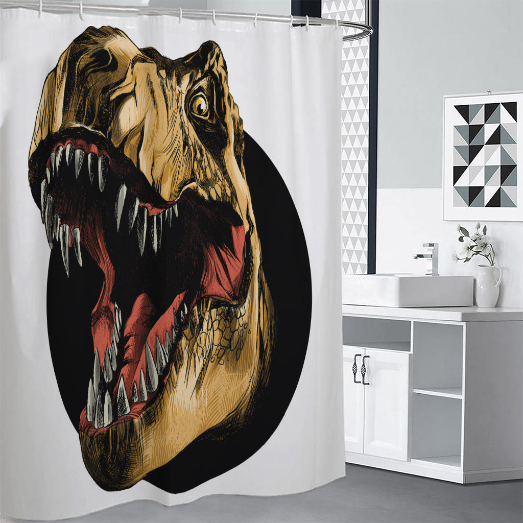 Tyrannosaurus Rex Head Print Shower Curtain